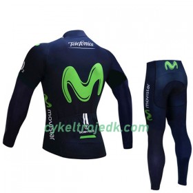 Cykeltøj Langærmet + Cykelbuks Lang Børn 2017 Movistar Team N001